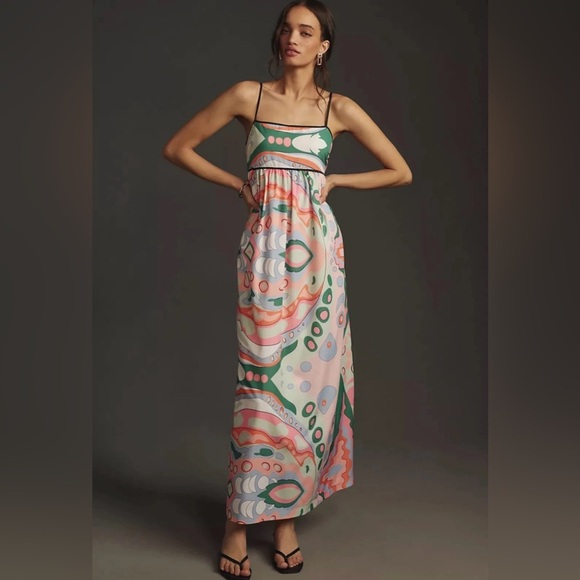 English Factory Dresses & Skirts - Anthropologie English Factory Sleeveless Babydoll Maxi Dress Sz Med Multicolor